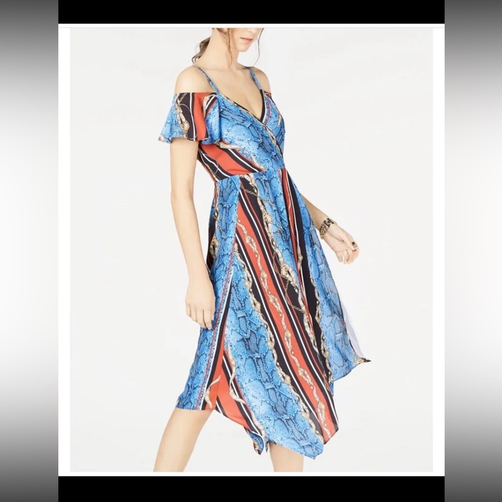 NWT INC International Concepts Women’s Cold-Shoulder Surplice Dress Size 12